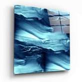 Abstract Waves Glass Wall Art.
